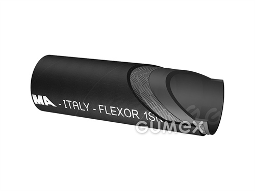FLEXOR 1SN R1AT, 6,4/13,2mm, 225bar, synthetischer Gummi, bandagiert, 1x Drahtgeflecht, schwarz, 